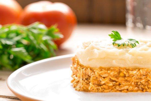 Escondidinho de batata doce com frango